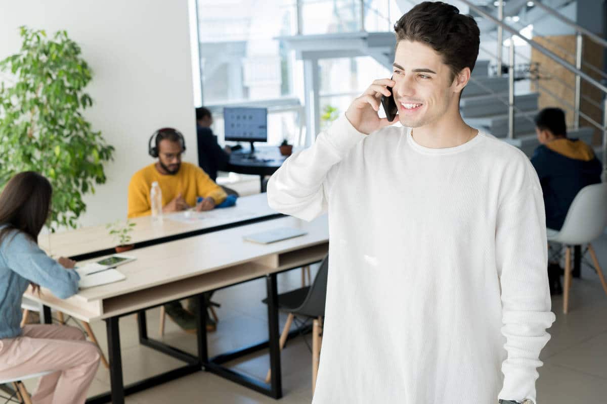 Businessman talking on the phone