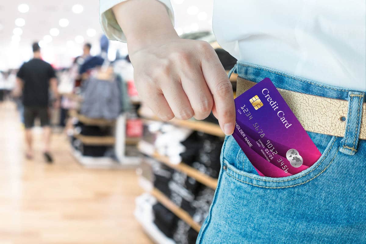 credit card in pocket